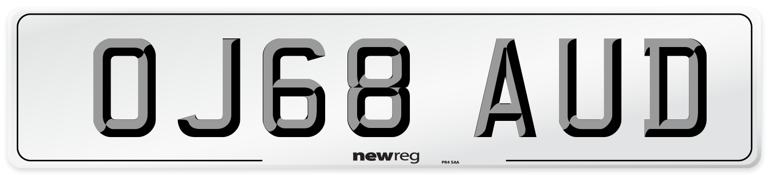 OJ68 AUD Number Plate from New Reg